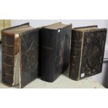 Three antique leather-bound bibles; & two volumes “Jericho” (Vol. I & II, 1960).