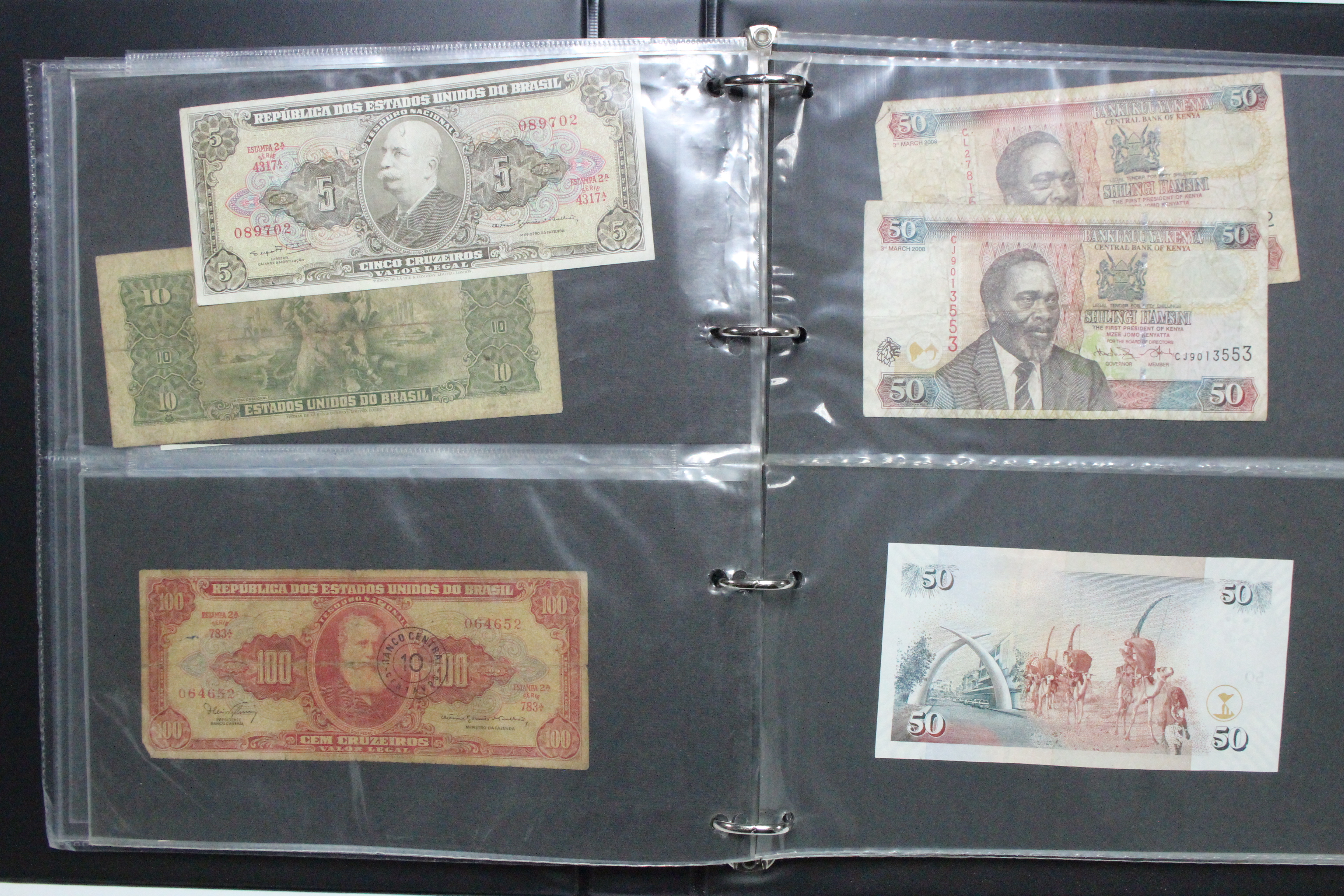 A collection of British & foreign banknotes, contained in a ring-binder album.