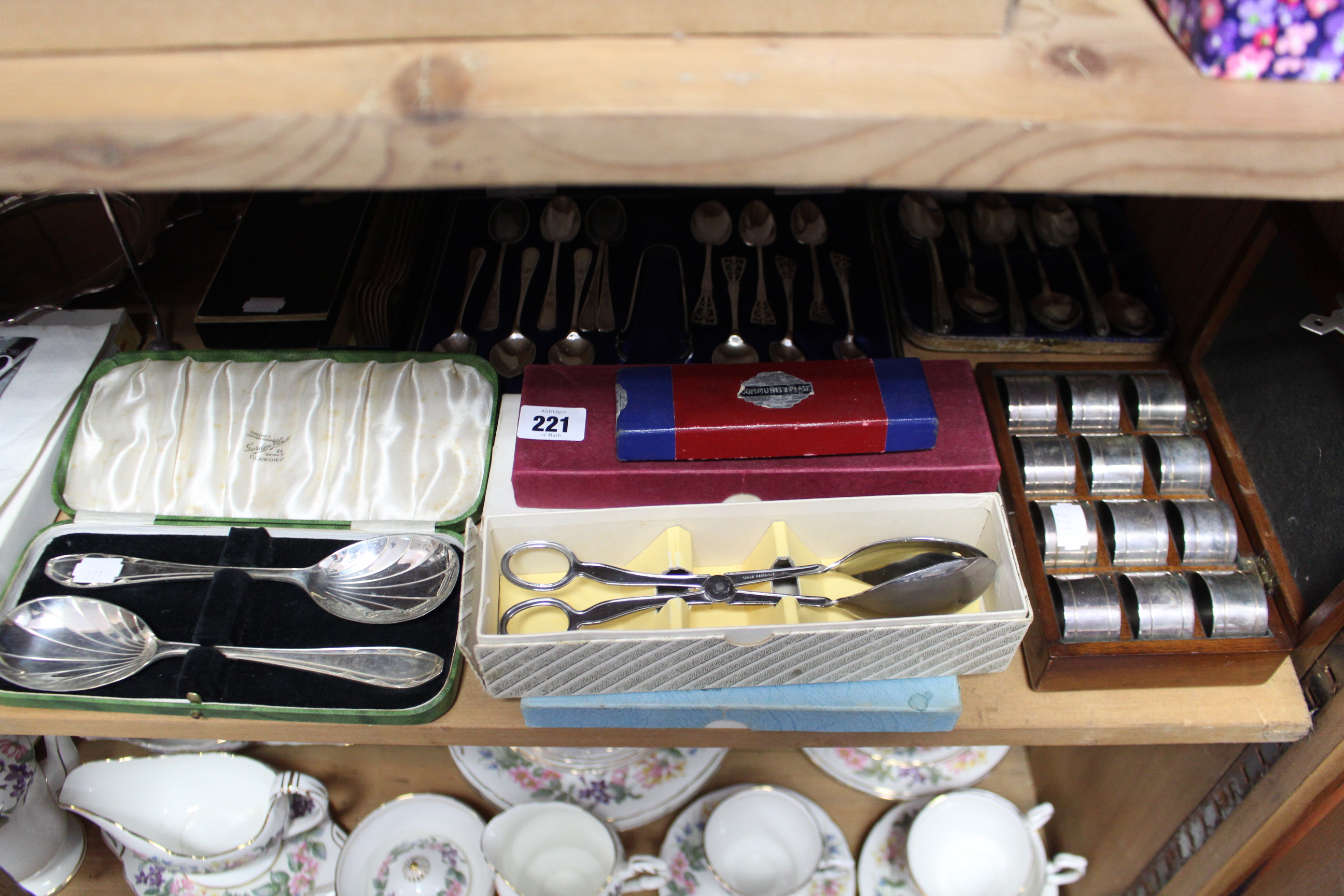 Various items of EPNS & stainless steel cutlery, cased; together with various items of plated ware.