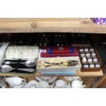 Various items of EPNS & stainless steel cutlery, cased; together with various items of plated ware.