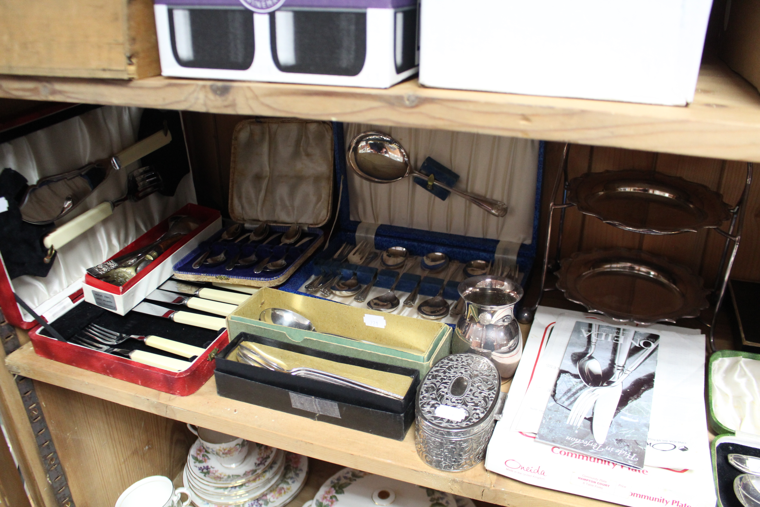 Various items of EPNS & stainless steel cutlery, cased; together with various items of plated ware. - Image 2 of 3