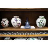 Three Mason’s ironstone china floral decorated ginger jars; a floral decorated part tea service;