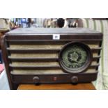 A Philips valve radio in brown Bakelite case; & a Ferguson portable turntable.