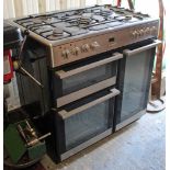 A Lamond “HJA 5110” dual-fuel range cooker in silvered finish case, 35½” wide x 35” high.