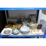 Three coloured print; & various items of decorative china, pottery, etc.