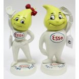 A pair of modern painted cast-iron novelty “Esso” figure money banks, 9¾” high.