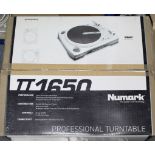 A Pioneer “DJM-300-S” DJ Mixer Table; & two Numark “1650” professional turntables, all boxed.