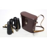 A pair of Carl Zeiss Jena 10 x 50W binoculars, with leather case