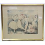 MARIE LAURENCIN (1883-1956), by and after. “Les Ballenine”. Lithograph; 13½” x 17”, in glazed