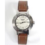 A Hermes Nomade ladies’ quartz wristwatch in stainless steel case, the circular silvered dial with