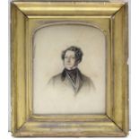 ENGLISH SCHOOL, 19th century. A head & shoulders portrait of Sir Alexander Hood (1793-1851), 2nd