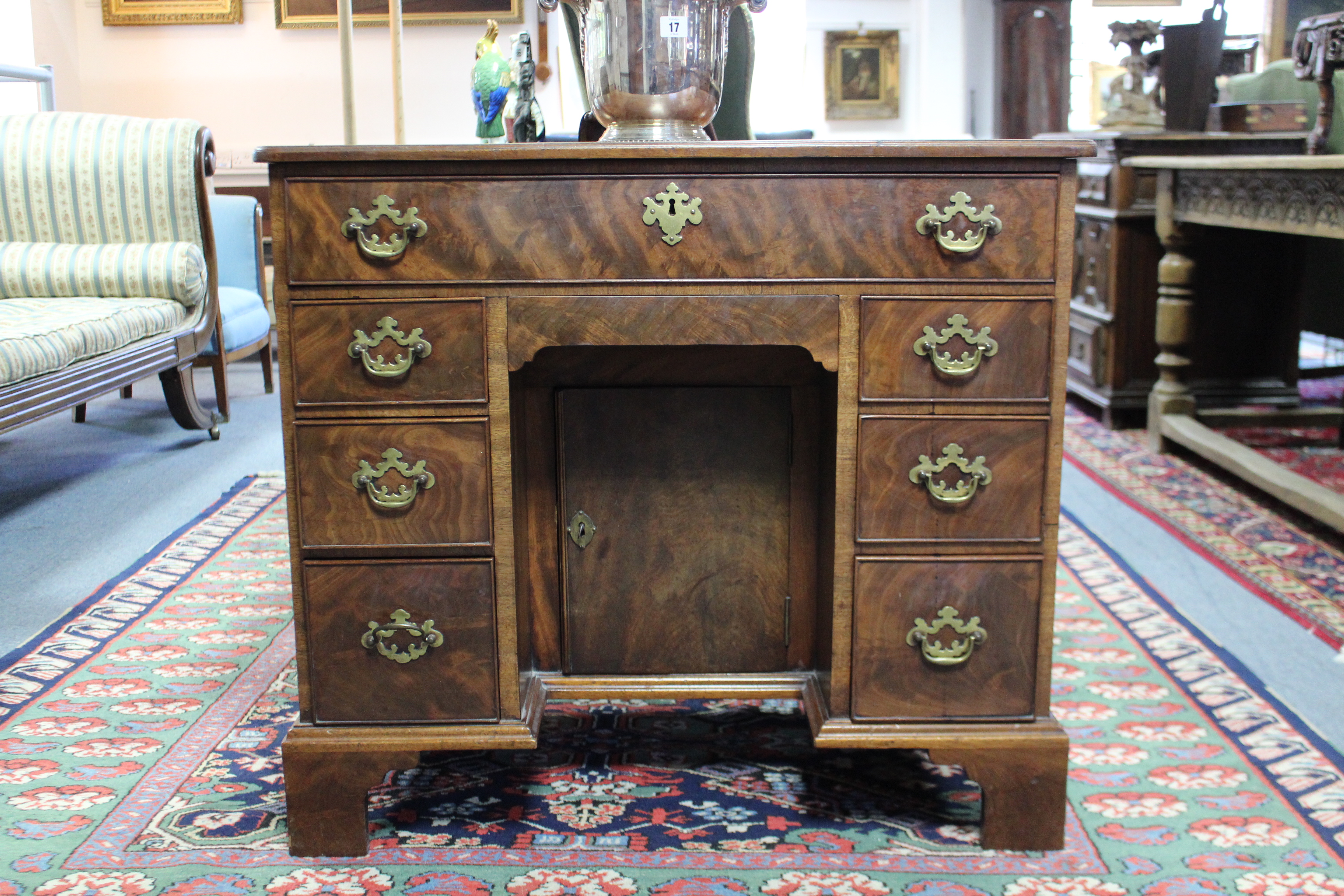 A George III style mahogany kneehole desk by Christopher Alexander, fitted an arrangement of seven - Image 4 of 7