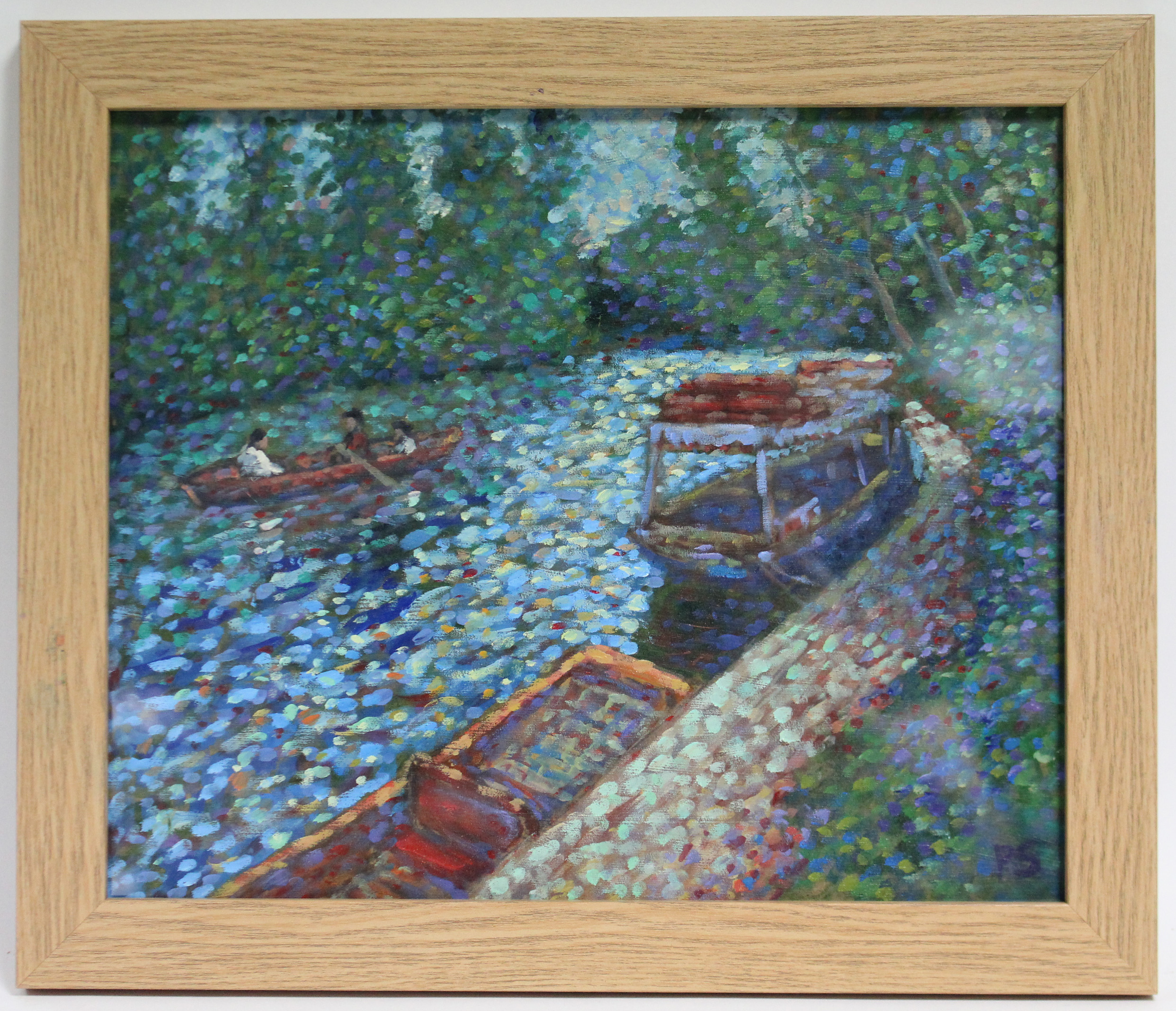 PAUL STEPHENS (contemporary). “Bath Boating, River Avon”. Signed with initials & inscribed verso;