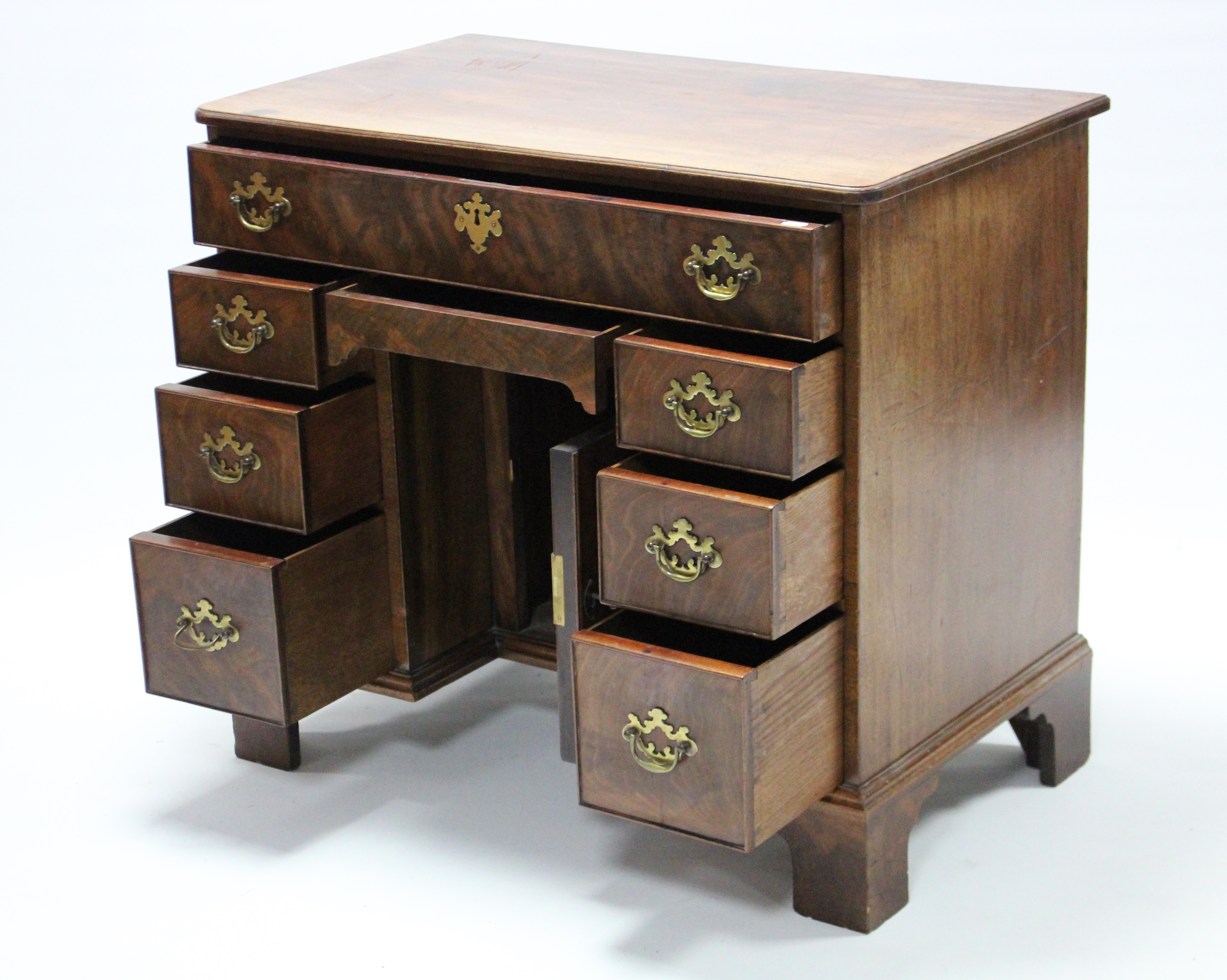 A George III style mahogany kneehole desk by Christopher Alexander, fitted an arrangement of seven - Image 2 of 7