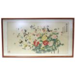 CHINESE SCHOOL. A study of numerous butterflies & peonies. Inscribed & with seal-marks;