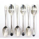 A set of six early George III silver Old English Feather-Edge teaspoons; lion passant & maker’s mark