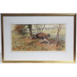 MARTIN ALFORD (contemporary). A dairy cow amongst trees, cattle grazing beyond. Signed & dated 1997;