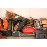 Various power tools; hand tools; & gardening tools.