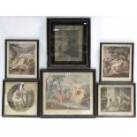 A coloured Bartolozzi engraving titled: “SELIM of the SHEPHERD’S MORAL”, 17” x 20”; a pair of