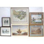 A 1920’s watercolour painting titled to reverse “View of The Bayle, Folkestone”, signed H