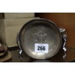 A silver ashtray London 1936; together with various items of platedware & cutlery, decorative