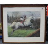 Two coloured equestrian prints; & various decorative ornaments, etc.