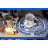 Various items of decorative china, pottery, glassware, etc., part w.a.f.