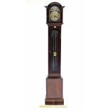 A Tempus Fugit grandfather clock in inlaid-mahogany case, 71” high.