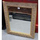 A gilt-frame rectangular wall mirror, 25½” x 21½”; a Fieldings Crown Devon “Windsor” pattern