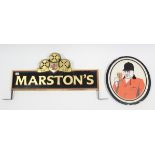 Two Inn signs “Marstons”, 31” x 14”; & “The Hunstman”, 18” x 16”.