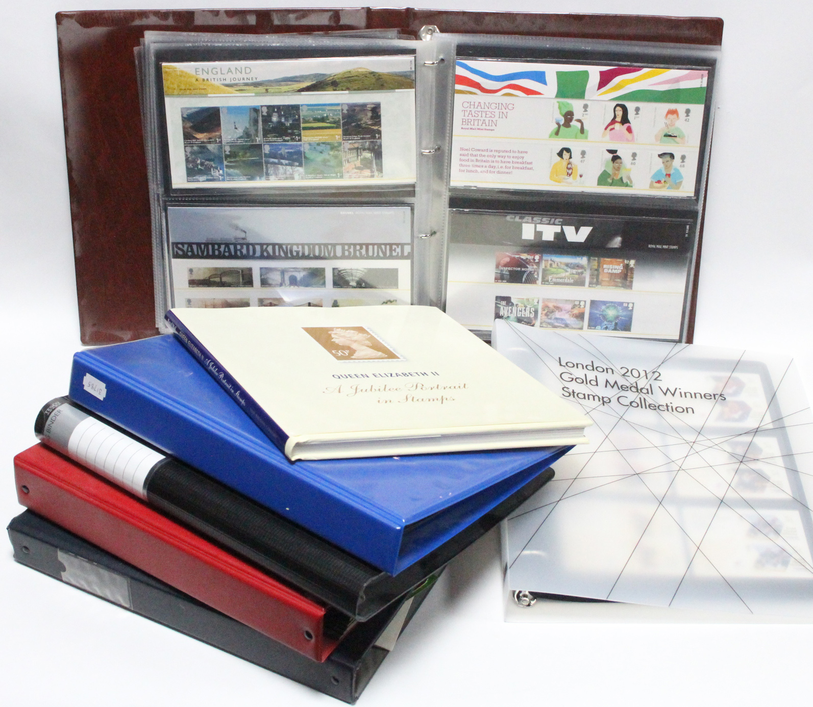 A collection of GB, Commonwealth, & foreign stamps; a “London 2012 Gold Medal Winners” stamp