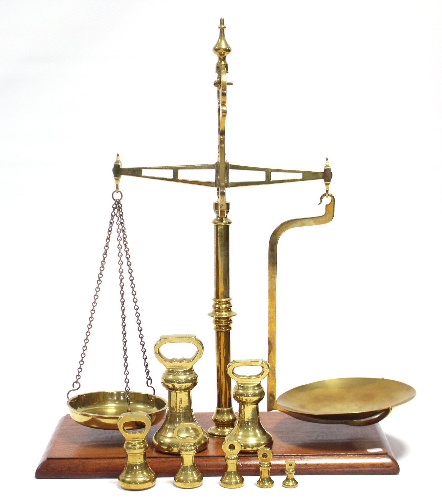 An early 20th-century brass counter-top beam scale by Parnall & Sons, Bristol, stamped "Repaired by - Image 2 of 6