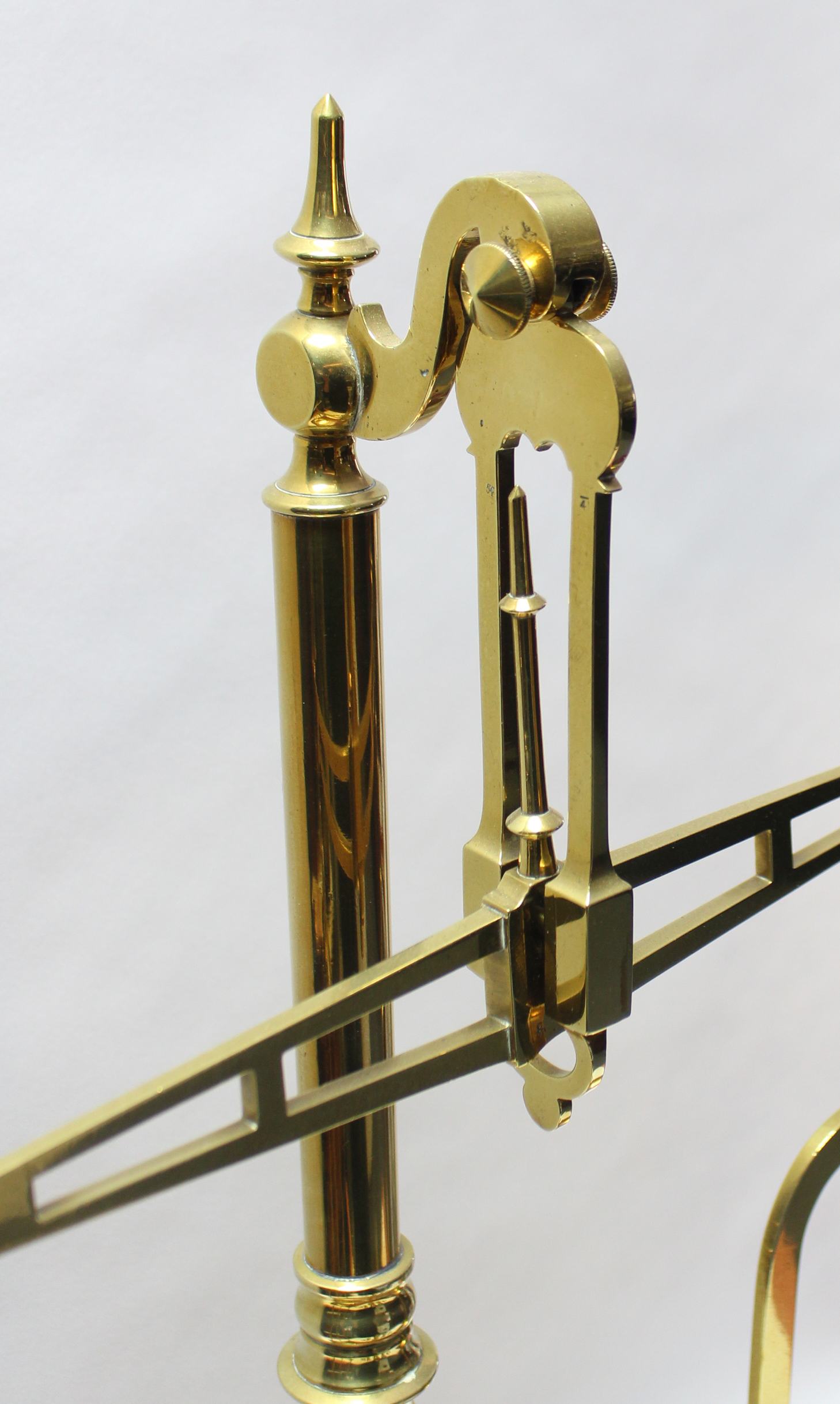 A similar brass counter-top beam scale stamped "G.W.S. Makers, Manchester", with eight brass bell-sh - Image 3 of 4