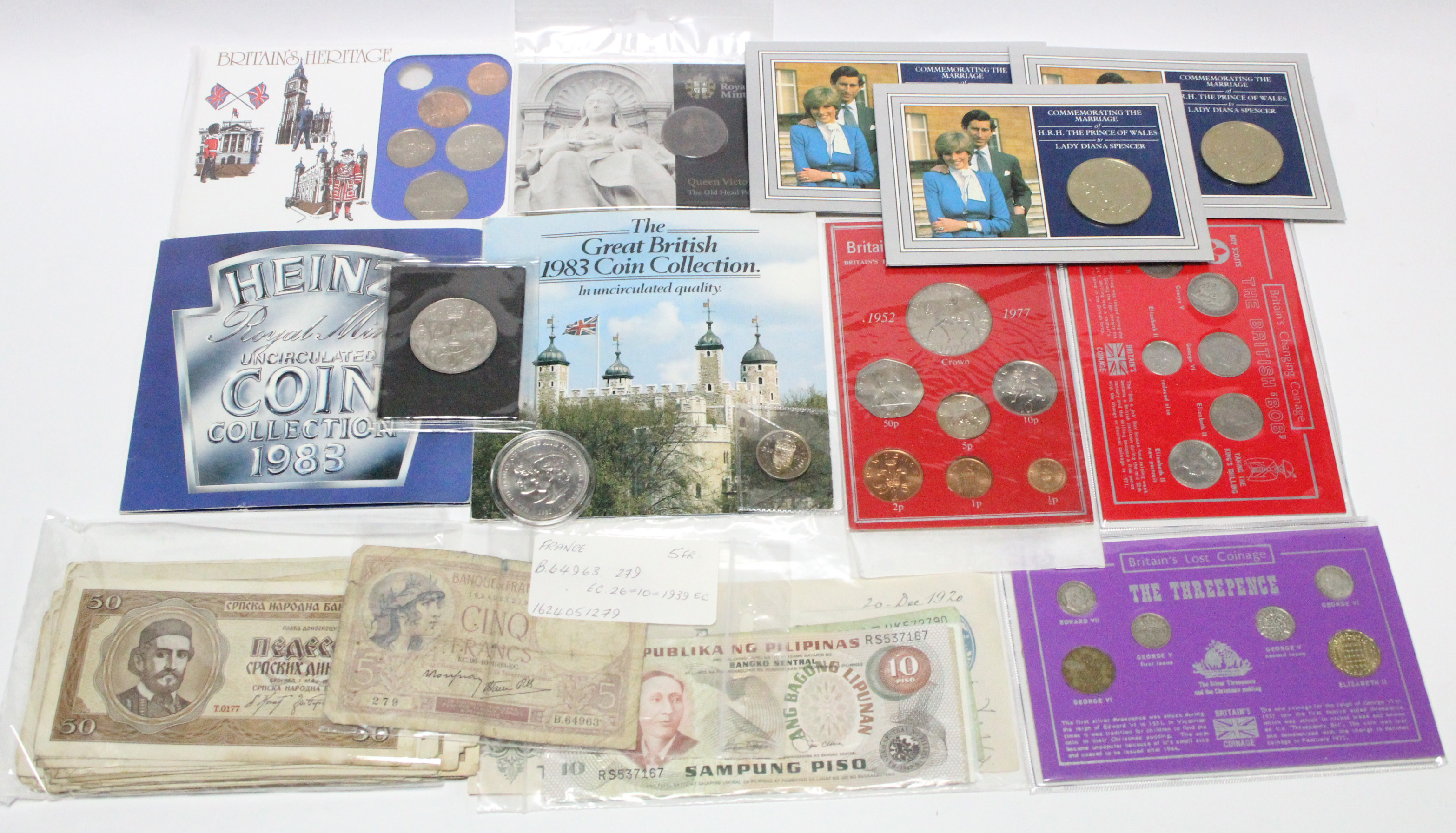 Various sets of UK uncirculated coins, circa 1970’s; various commemorative crowns & other coins; - Image 6 of 7