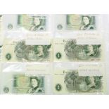 British banknotes: £10 x 2 (Kentfield); £5 x 4 (Hallom, Somerset, & Gill); £1 x 22 (Fforde,