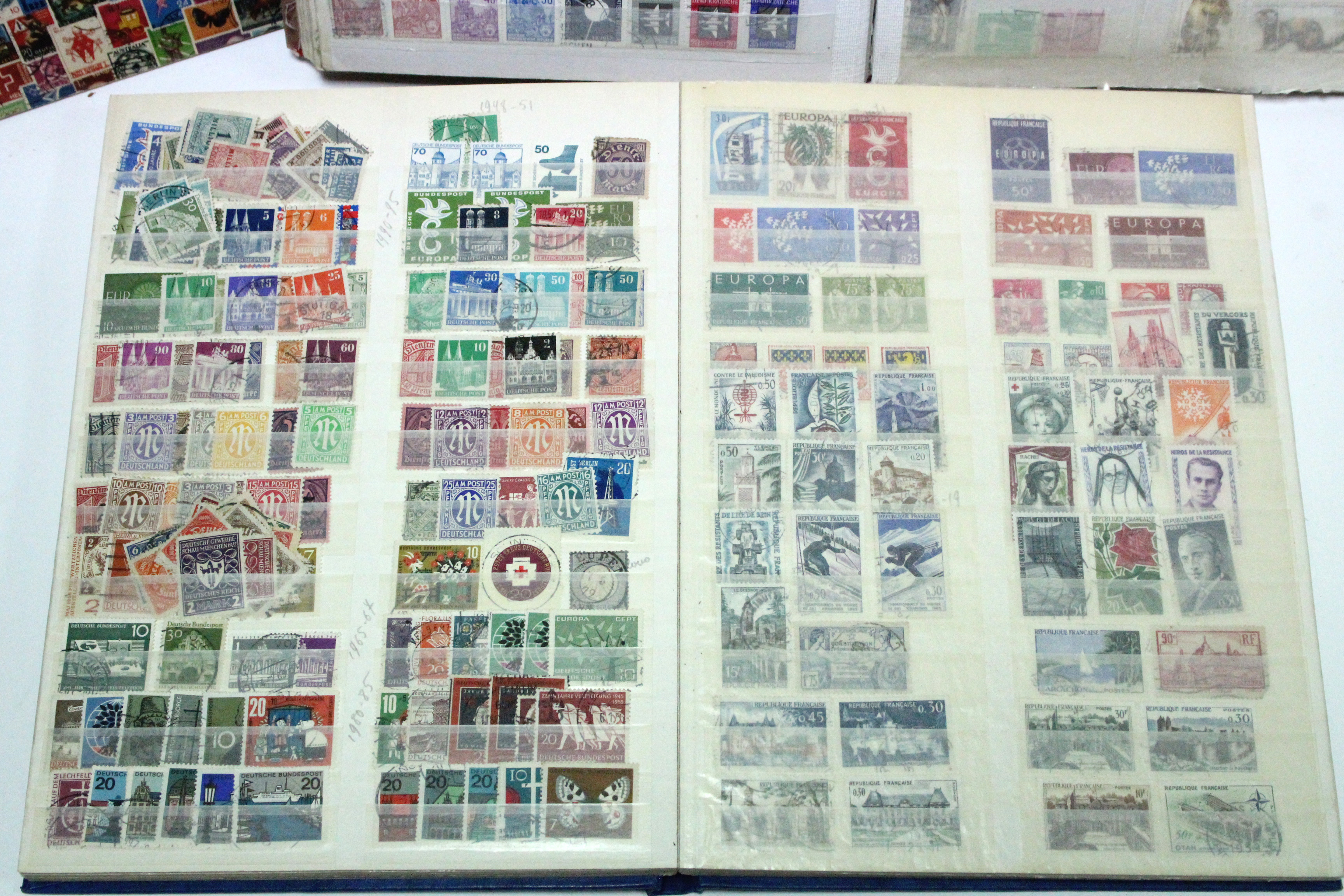 A collection of GB & foreign stamps, including a 1d Black, in various albums/stock books, & on album - Image 3 of 6