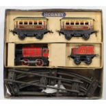 A Hornby clockwork-operated “O” gauge “M1 Passenger Train Set”, boxed; & various items of “O”