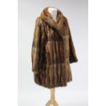 Three rabbit fur silk-lined ladies coats, & two fur stoles.