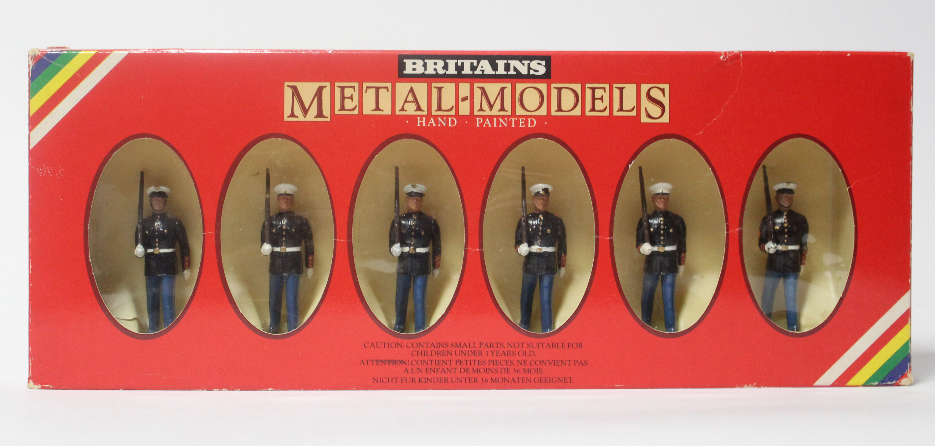 A set of Britain’s figures “1 U.S. Marine Sergeant, 5 U.S. Marines Marching” (No. 7302), boxed. - Image 2 of 2