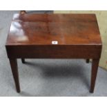 A Victorian mahogany bidet stool, fitted liner & on square tapered legs, 22” wide; & a late