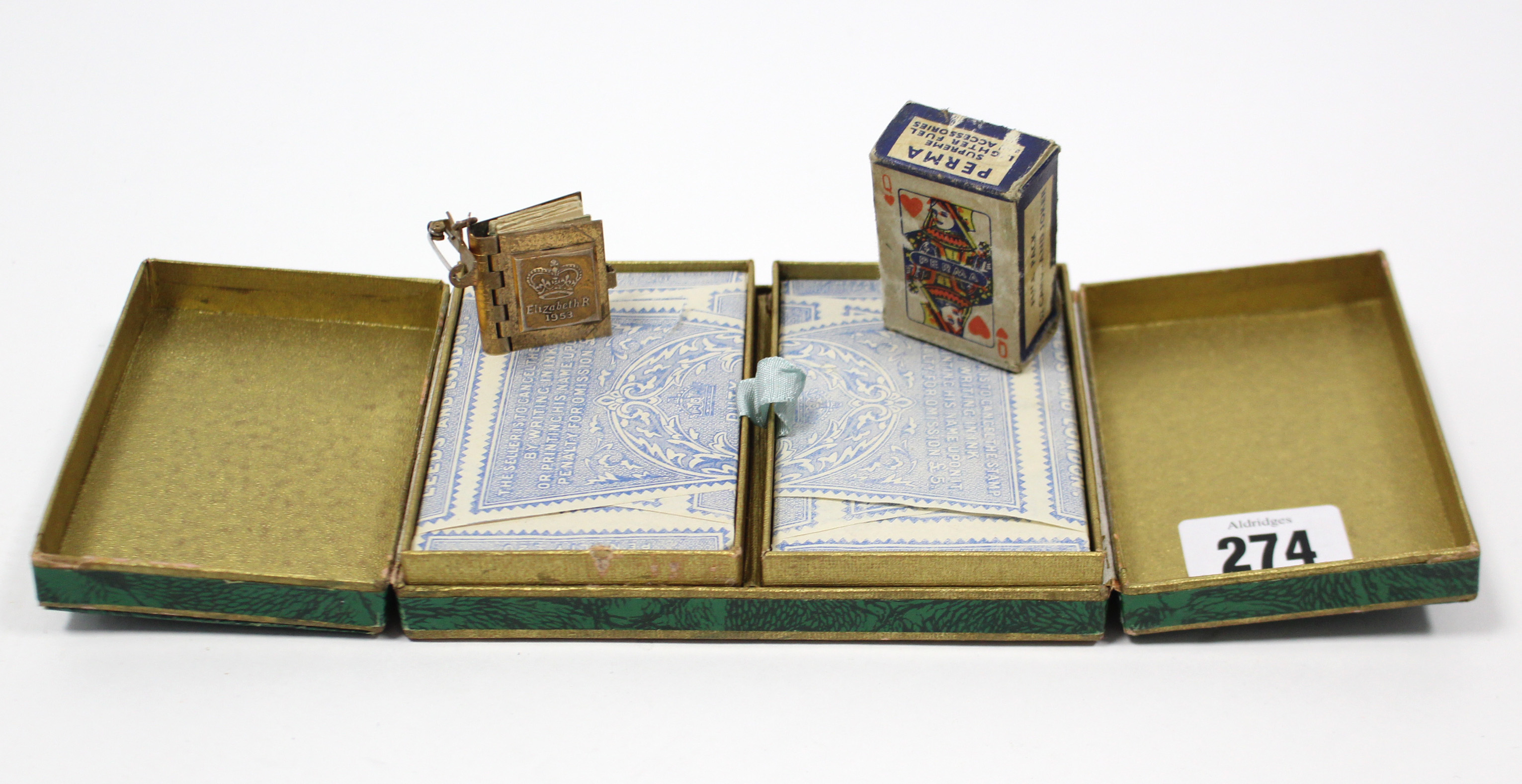 A set of Perma miniature playing cards; two sets of Waddington’s playing cards; & a miniature