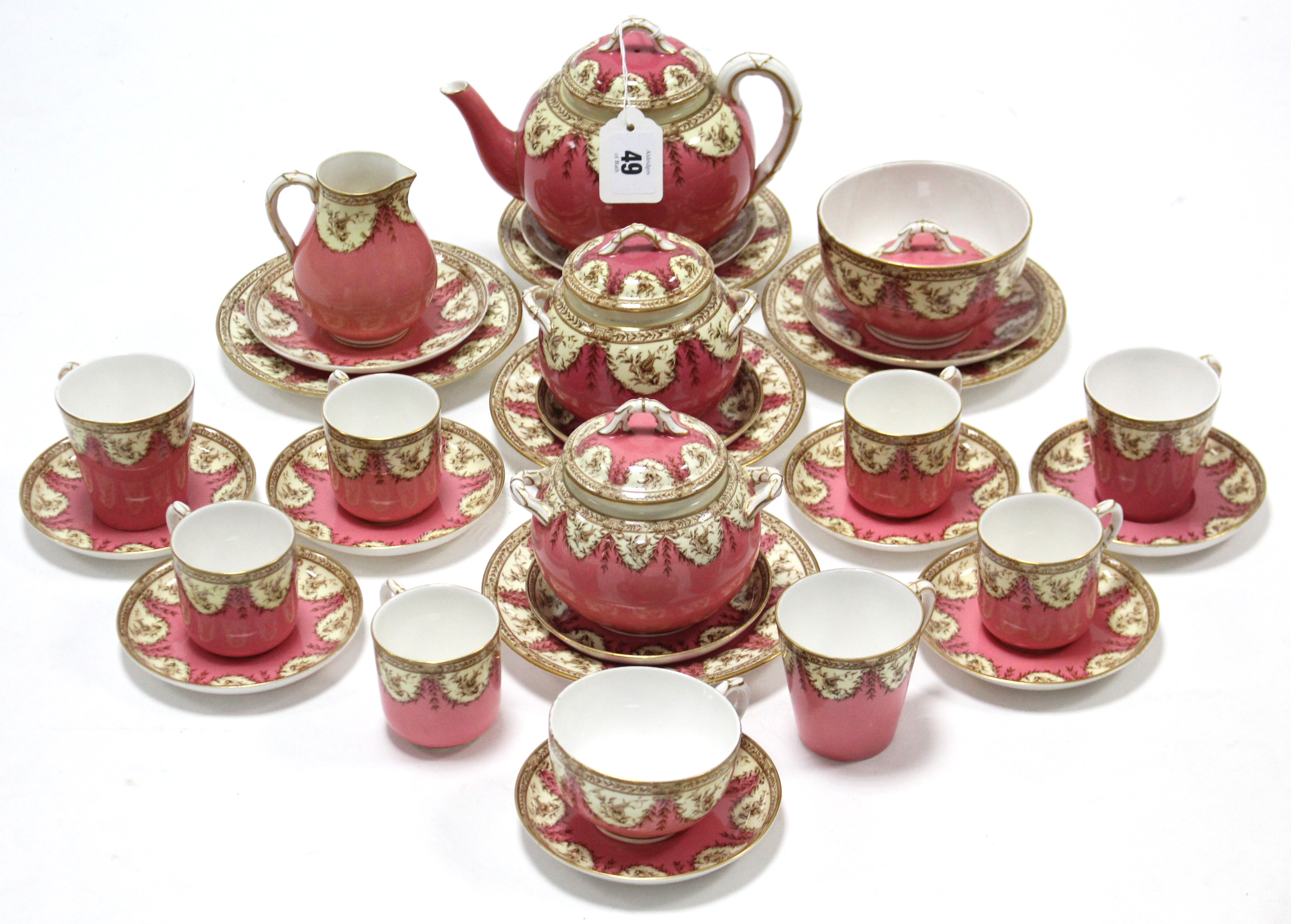 A Royal Worcester floral decorated thirty-one piece part tea & coffee service.