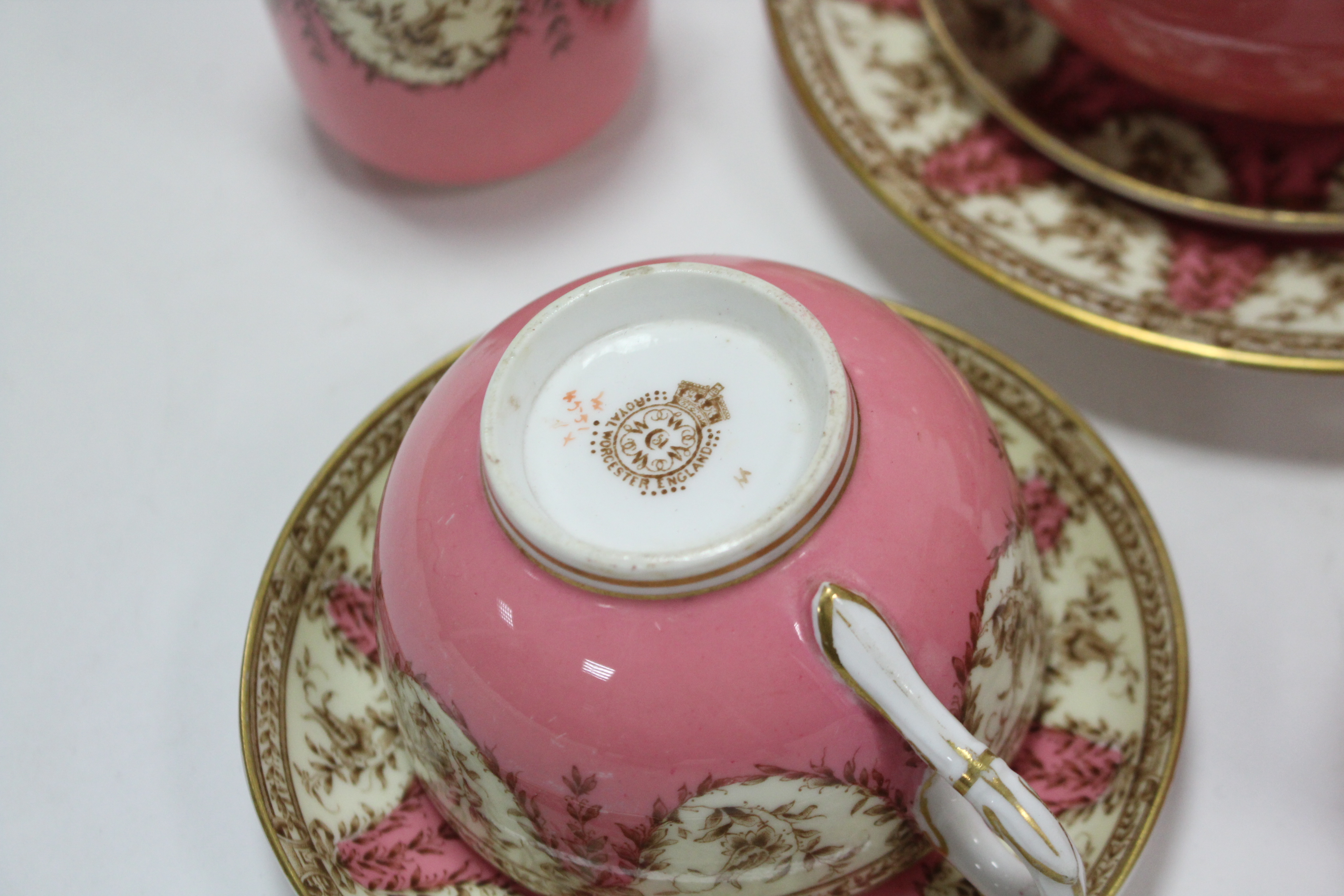 A Royal Worcester floral decorated thirty-one piece part tea & coffee service. - Image 2 of 2