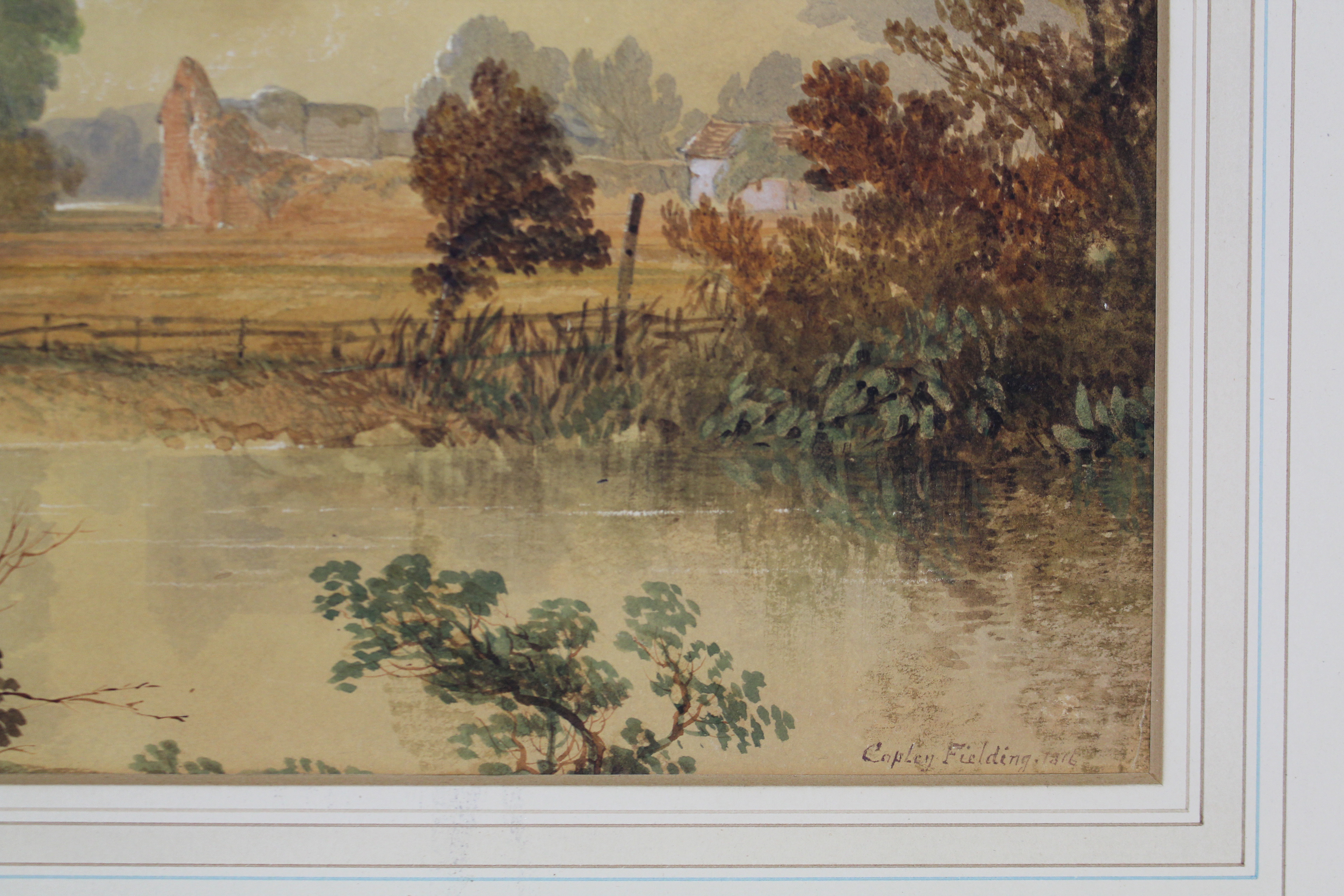 After ANTHONY VANDYKE COPLEY FIELDING, P.O.W.S. (1787-1855). A river landscape at sunset with - Image 2 of 5