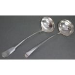 A George III silver Old English pattern soup ladle with oval bowl, 12¾” long, London 1790, by Geo.