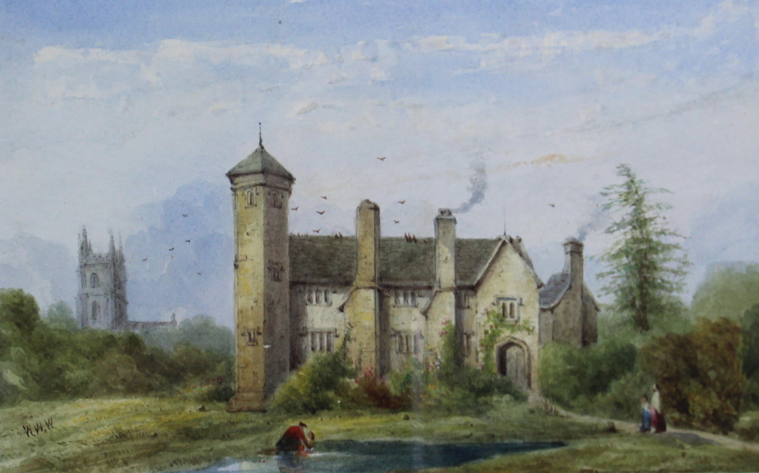 WILLIAM WALTER WHEATLEY (1811 Bristol – 1885 Bath) “Old Manor House, Portishead, Somerset”. Signed