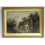 CLIFFORD MONTAGUE (fl. 1845-1901). A rural scene titled: “Cottage Near Stratford-on-Avon”.