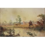 After ANTHONY VANDYKE COPLEY FIELDING, P.O.W.S. (1787-1855). A river landscape at sunset with