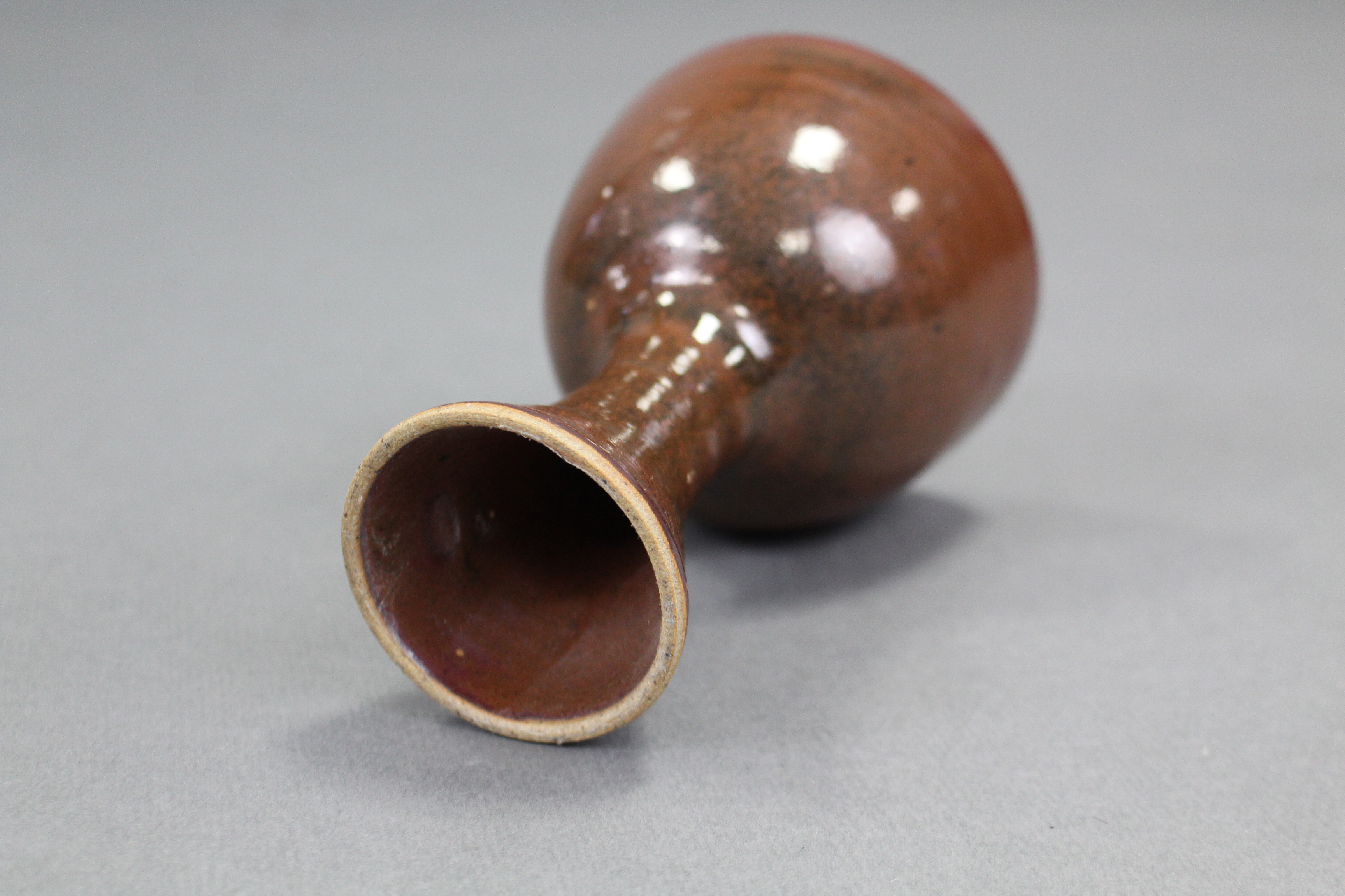 A Chinese brown-glazed stoneware stem cup; 4” diam. x 5½” high. - Image 3 of 3