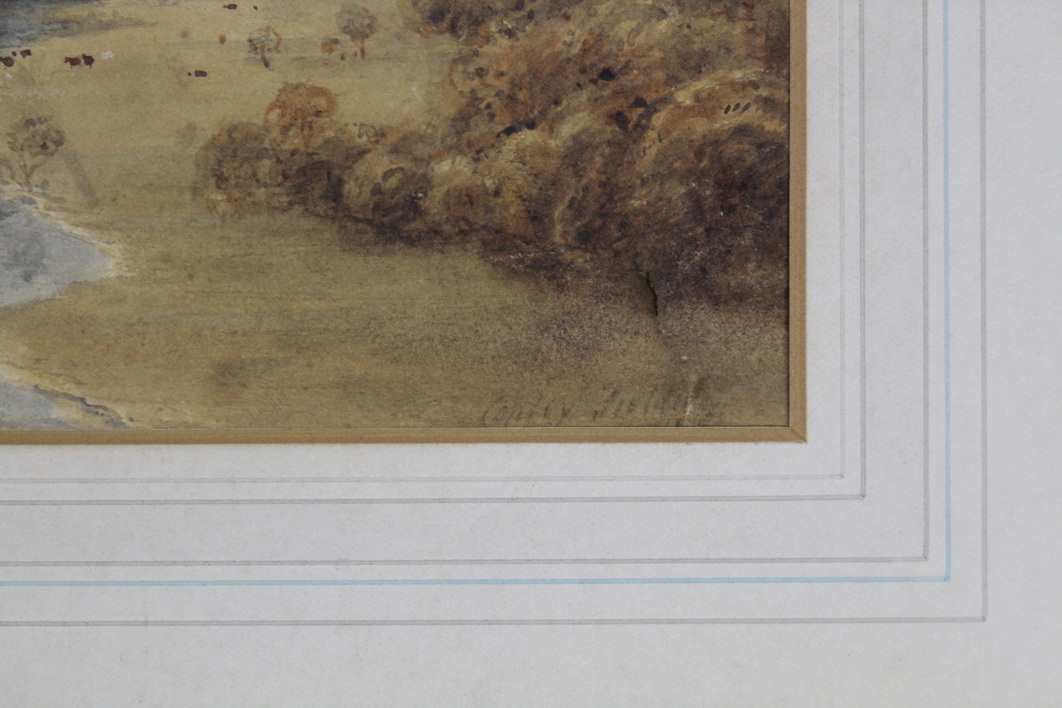 Attr. to ANTHONY VANDYKE COPLEY FIELDING, P.O.W.S. (1787-1855). An extensive landscape with river - Image 3 of 3